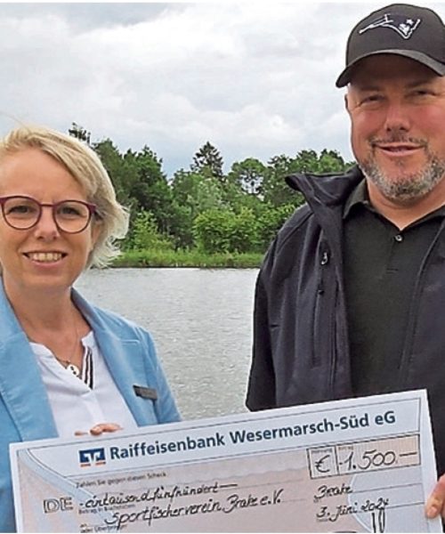Für eine neue Heckenbepflanzung mit einheimischen Pflanzen haben wir dem Sportfischerverein Brake 1.500 € dafür gespendet.