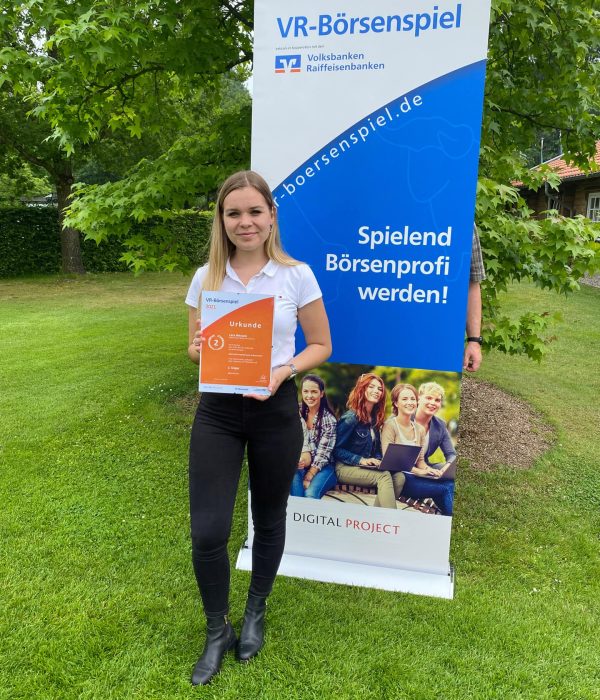 Lara Wessels belegt bei den Jung-Börsianern den 2. Platz